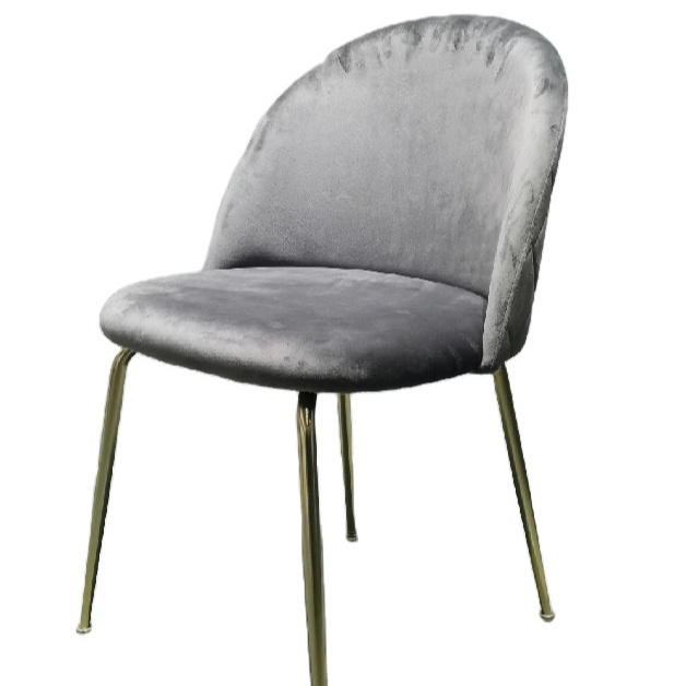 Home Furniture coffee hotel Luxury Upholstered Soft back velvet fabric dining room furniture dining chairs with metal legs