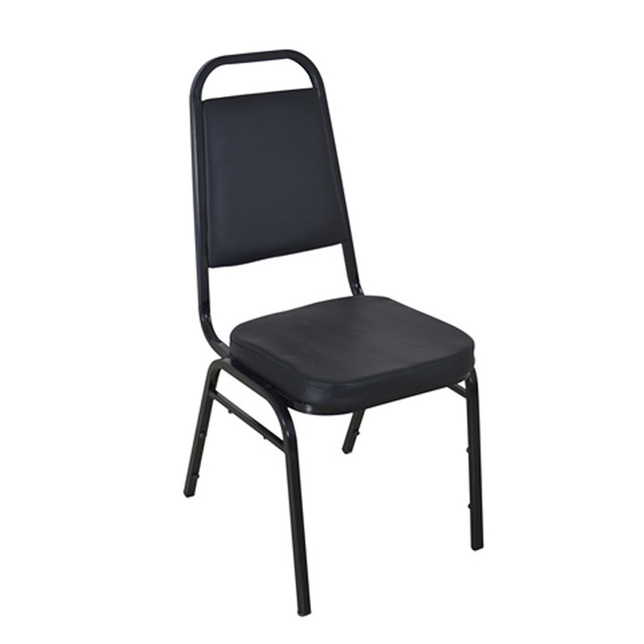 Black square back upholstered padded throne banquet chair for banquet hall wedding events