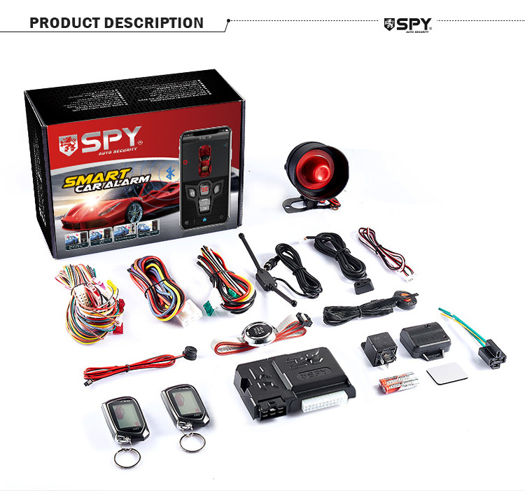 SPY PKE car Alarm system with Push Engine Start Universal Remote Starter Auto Smart Key