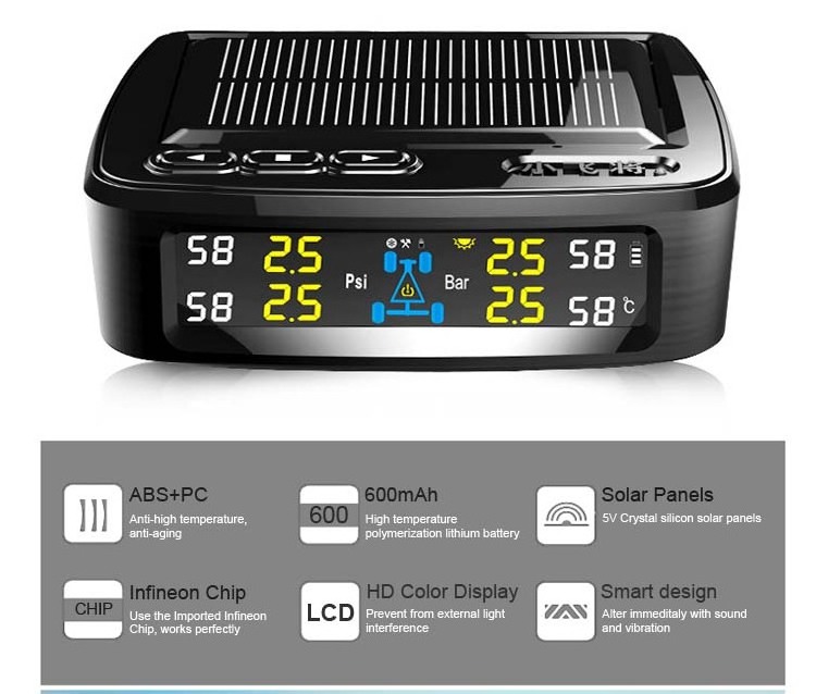 SPY TPMS Tire Pressure Monitoring System external sensor LCD display tire pressure gauge for car