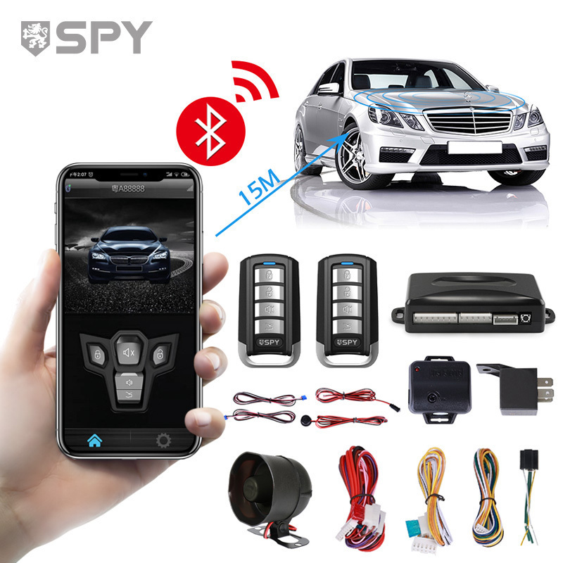 China SPY 1 way car alarms remote controller universal bt app intelligent car alarm system