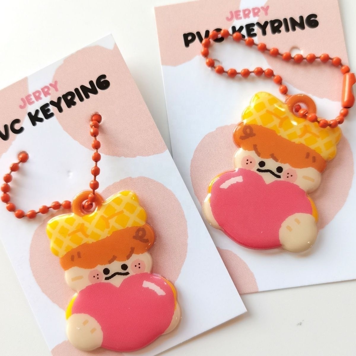 Factory Personalized Make Your Own Design Double Sided Printing PVC Cute Bag Keychain Custom Puffy Charms