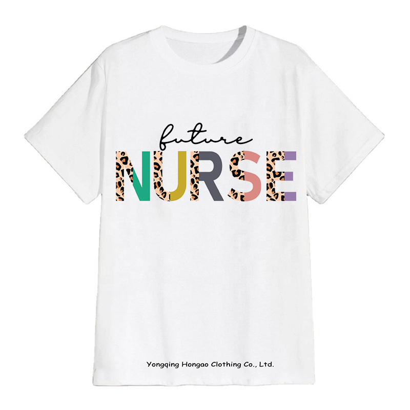 Wholesale T Shirt Short Sleeve Unapologetically NICU Nurse Half Leopard Print Black Nurse Casual Shirt In Low Price Graphic Tee