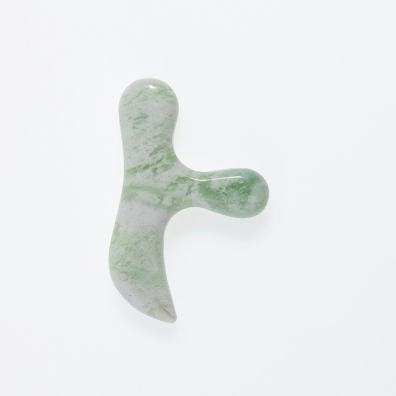 Bian Stone Nephrite Guasha Scraping Massage Green Jade ,Rose Quartz Gua Sha Set