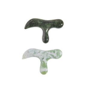 Bian Stone Nephrite Guasha Scraping Massage Green Jade ,Rose Quartz Gua Sha Set