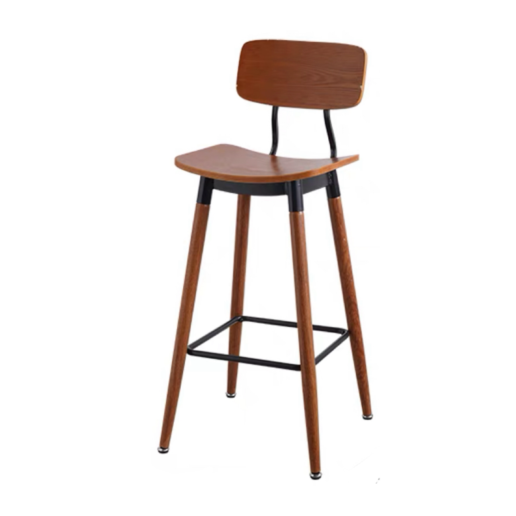 Factory Custom Design Commercial Used Restaurant Stool Chairs Solid Wood Home Bar Chairs