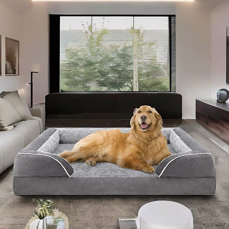 Large Dog Bed pet cushion Washable Orthopedic Egg Foam Puppy Reversible  Pet Bed For Sale