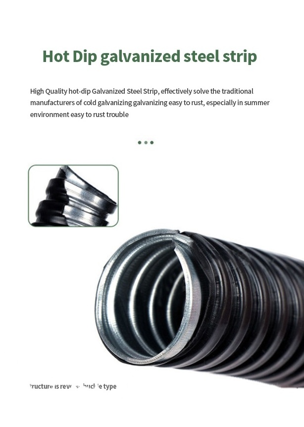 Plastic Pvc Coated Galvanized Steel Corrugated Electrical Cable Liquid Tight Metallic Flexible Metal Pipe Conduit