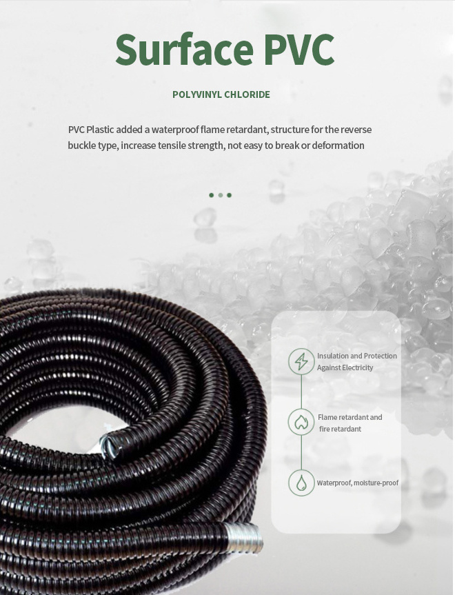 High quality metal PVC Coated flexible hose decorative conduit electrical for cable