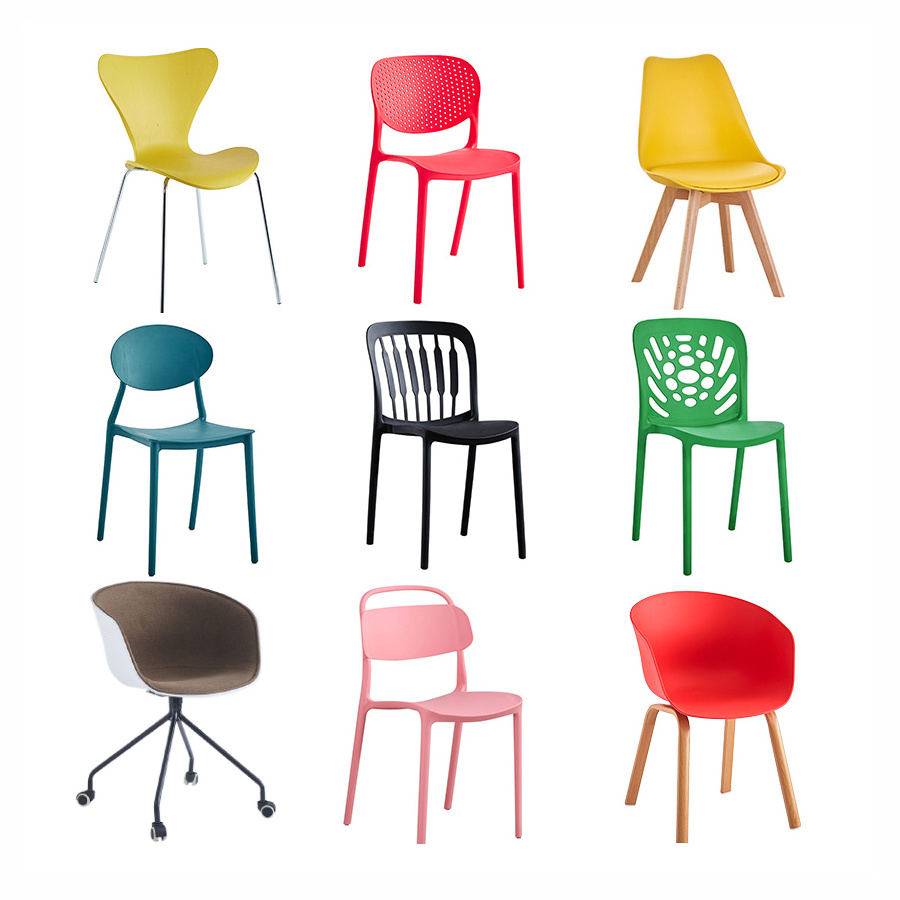 European Modern Cheap Price Coffee Shop Furniture Outdoor Dine Chair Stacking PP Plastic Dining Chair