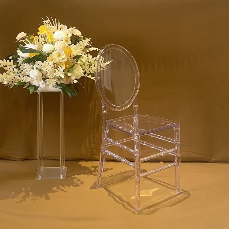 Hot Sale Transparent Resin Chiavari Chair Clear Plastic Acrylic Phoenix Napoleon Hotel Wedding Chair