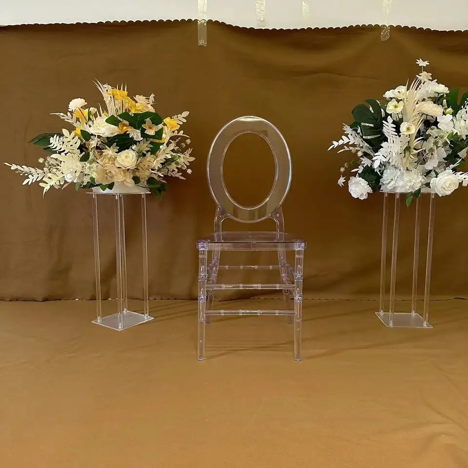 Hot Sale Transparent Resin Chiavari Chair Clear Plastic Acrylic Phoenix Napoleon Hotel Wedding Chair