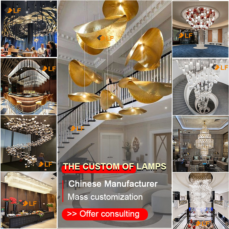 Custom Modern Luxury Chandelier For Entrance Led Entry Staircase Double Height