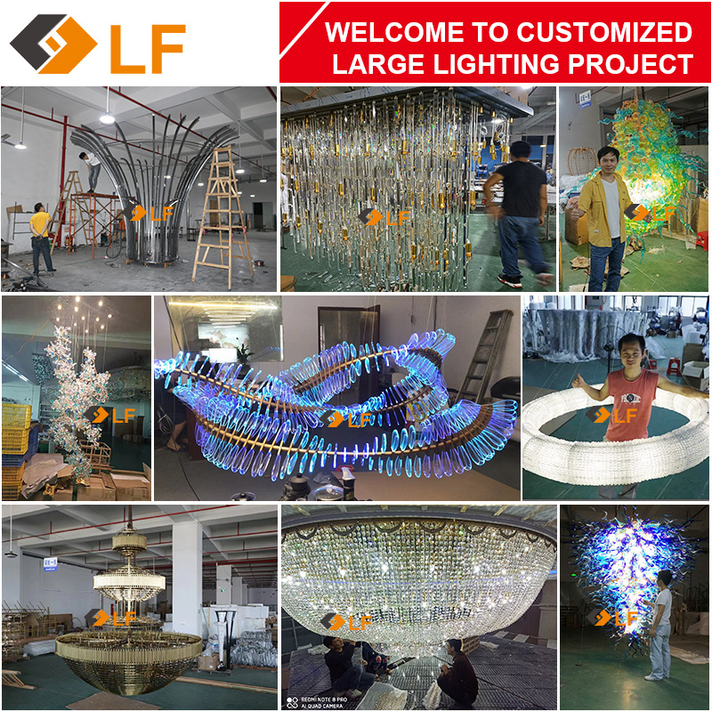 Custom Modern Luxury Chandelier For Entrance Led Entry Staircase Double Height