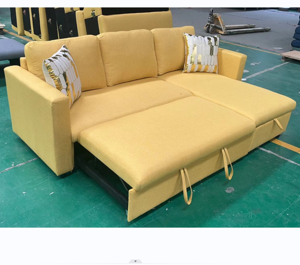 Wholesale Economical Lounge Design L Shaped Modern Pull Out Sofa Bed Settee  Cum Bed With Storage Foldable European Sofa Cama