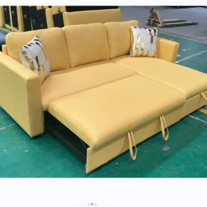 Wholesale Economical Lounge Design L Shaped Modern Pull Out Sofa Bed Settee  Cum Bed With Storage Foldable European Sofa Cama