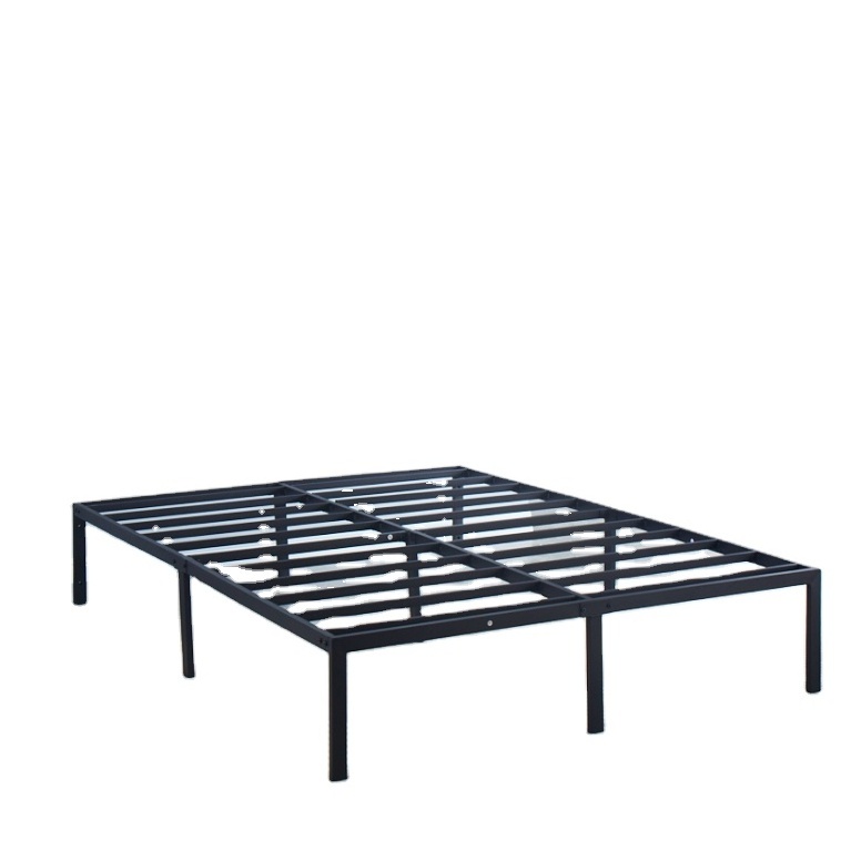 Factory Wholesale Amazon Hot Sales King Size Platform Bed Frame Mattress Foundation Black Wrought Iron Hotel Metal iron Bed