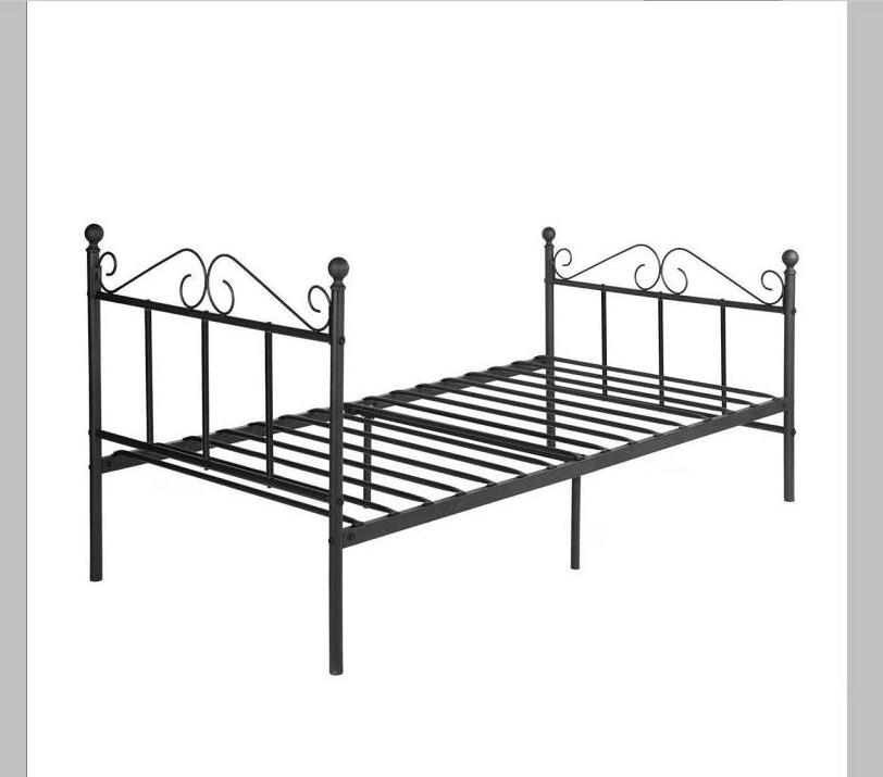 Stone White Metal Bed Frame Iron Bedstead 3 FT single 4FT6 Double 5FT King Sizes bedroom furniture