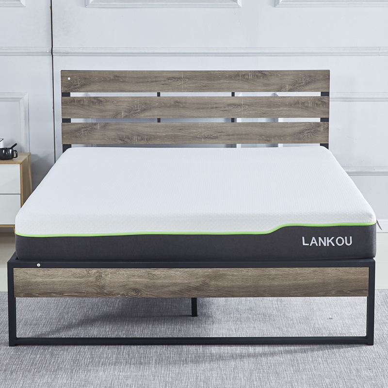 LANKOU Double Mattress Memory Foam Mattress Breathable Mattress Medium Firm with Soft Fabric Fire Resistant