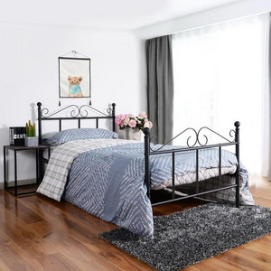 Stone White Metal Bed Frame Iron Bedstead 3 FT single 4FT6 Double 5FT King Sizes bedroom furniture