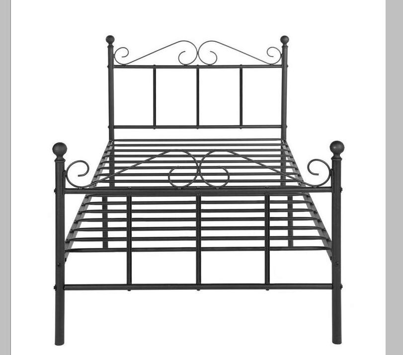 Stone White Metal Bed Frame Iron Bedstead 3 FT single 4FT6 Double 5FT King Sizes bedroom furniture