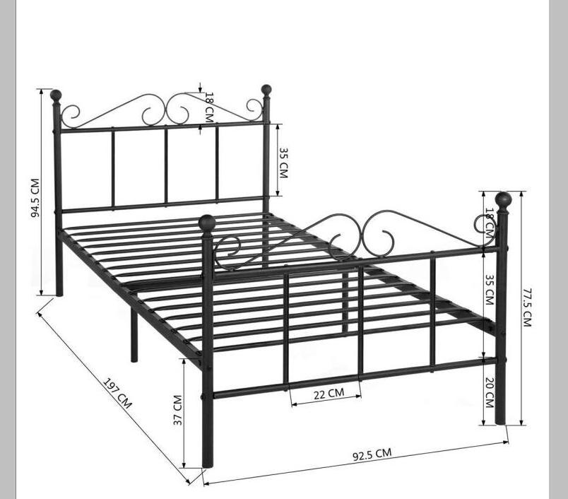 Stone White Metal Bed Frame Iron Bedstead 3 FT single 4FT6 Double 5FT King Sizes bedroom furniture