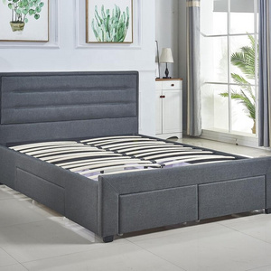 Double/Queen/King Size With fabric headboard and pu Footboard  Leather Bed