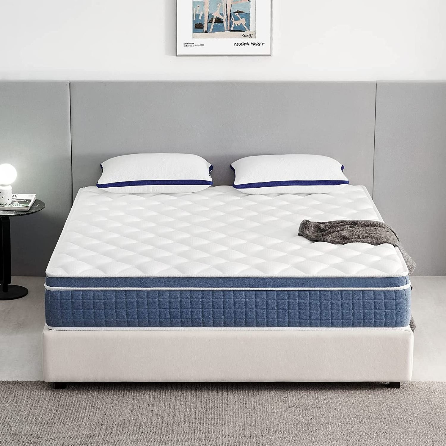 12 inch memory foam and 5-zone pocket spring sleep element mattress with support , medium firm