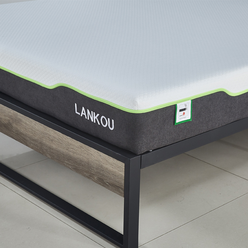 LANKOU Double Mattress Memory Foam Mattress Breathable Mattress Medium Firm with Soft Fabric Fire Resistant