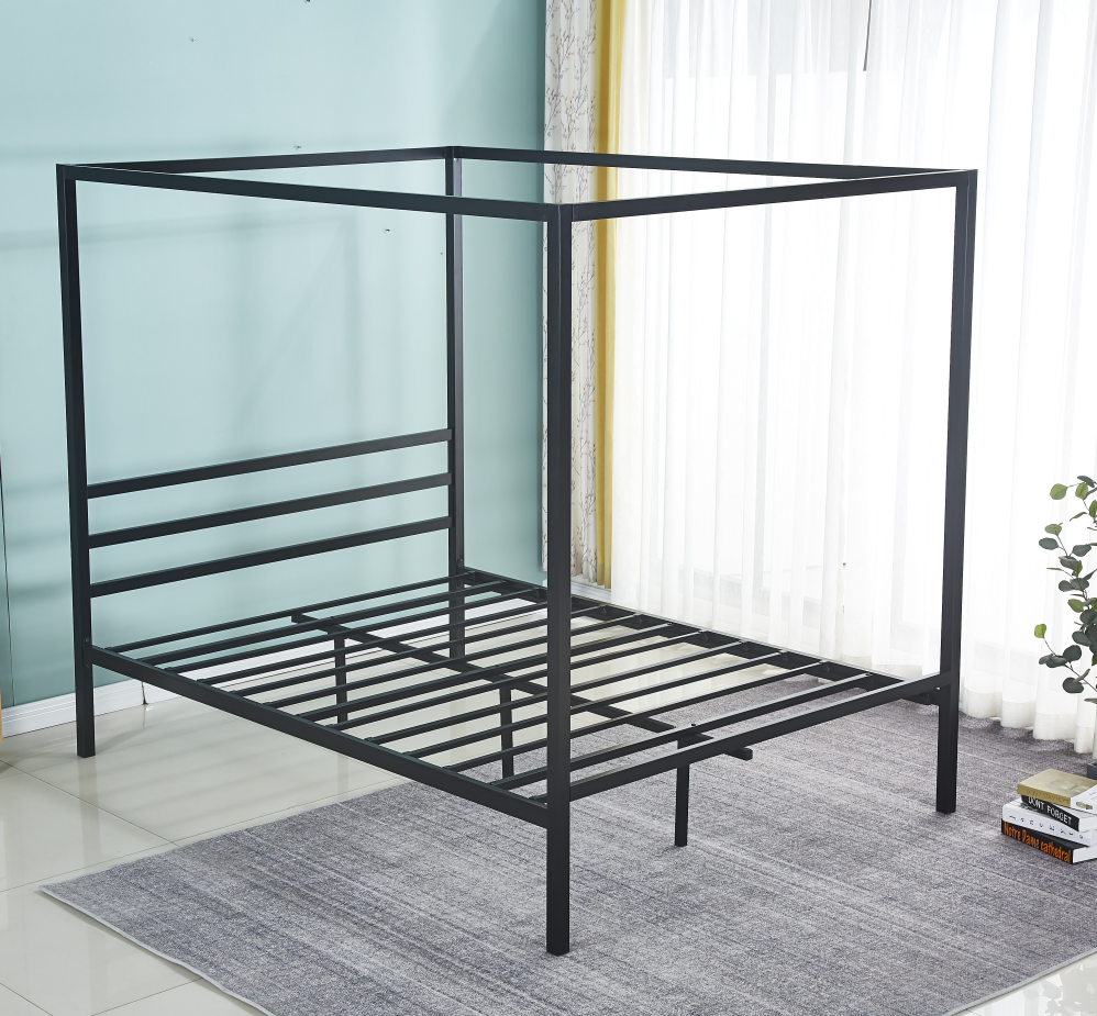 King Size Gold Metal Canopy Bed Frame