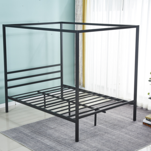 King Size Gold Metal Canopy Bed Frame