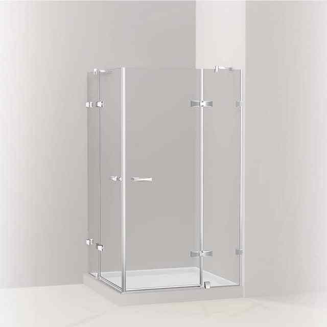 Stainless Steel Tempered Clear Glass Hotel Bathroom Sliding Shower Hardware Door