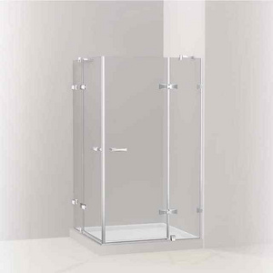 Stainless Steel Tempered Clear Glass Hotel Bathroom Sliding Shower Hardware Door