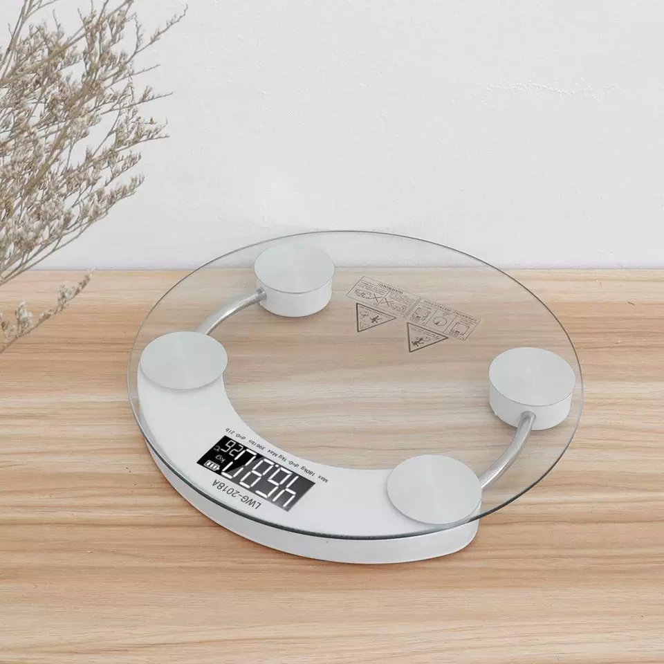 Cheap smart personal digital bathroom weight scale with Silk screen printing tempered glass scale glass panel