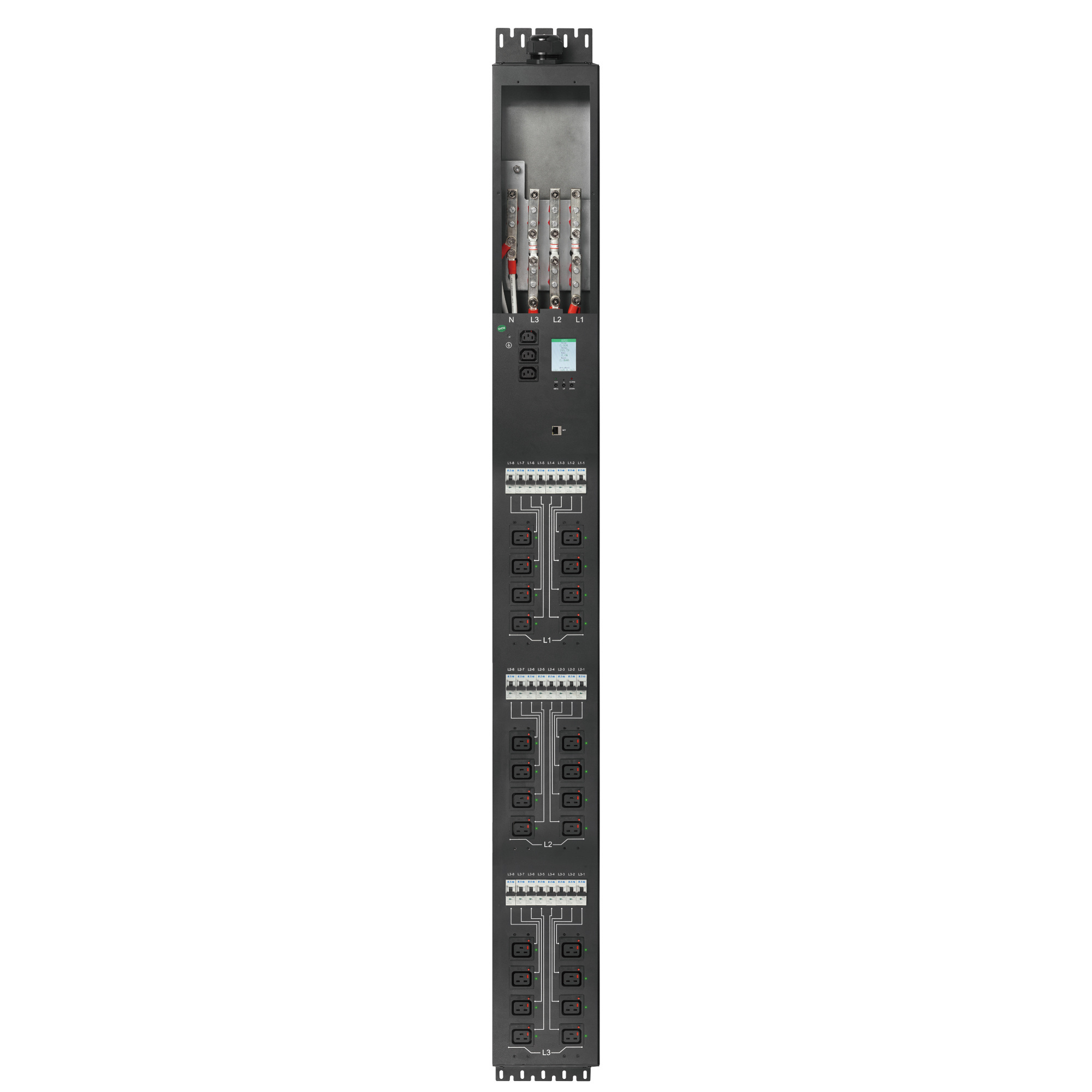 Lock metered pdu 3 phase  24way C19 socket 100KW 240V/415V 140A high power pdu rack IP Network Power distribution strip