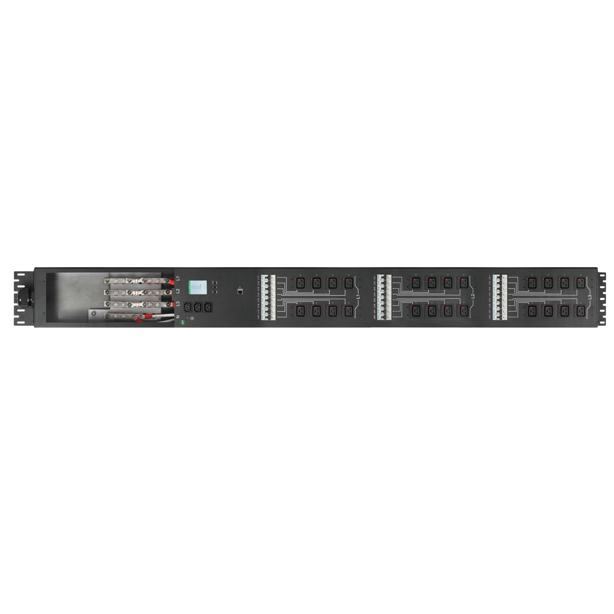 Lock metered pdu 3 phase  24way C19 socket 100KW 240V/415V 140A high power pdu rack IP Network Power distribution strip