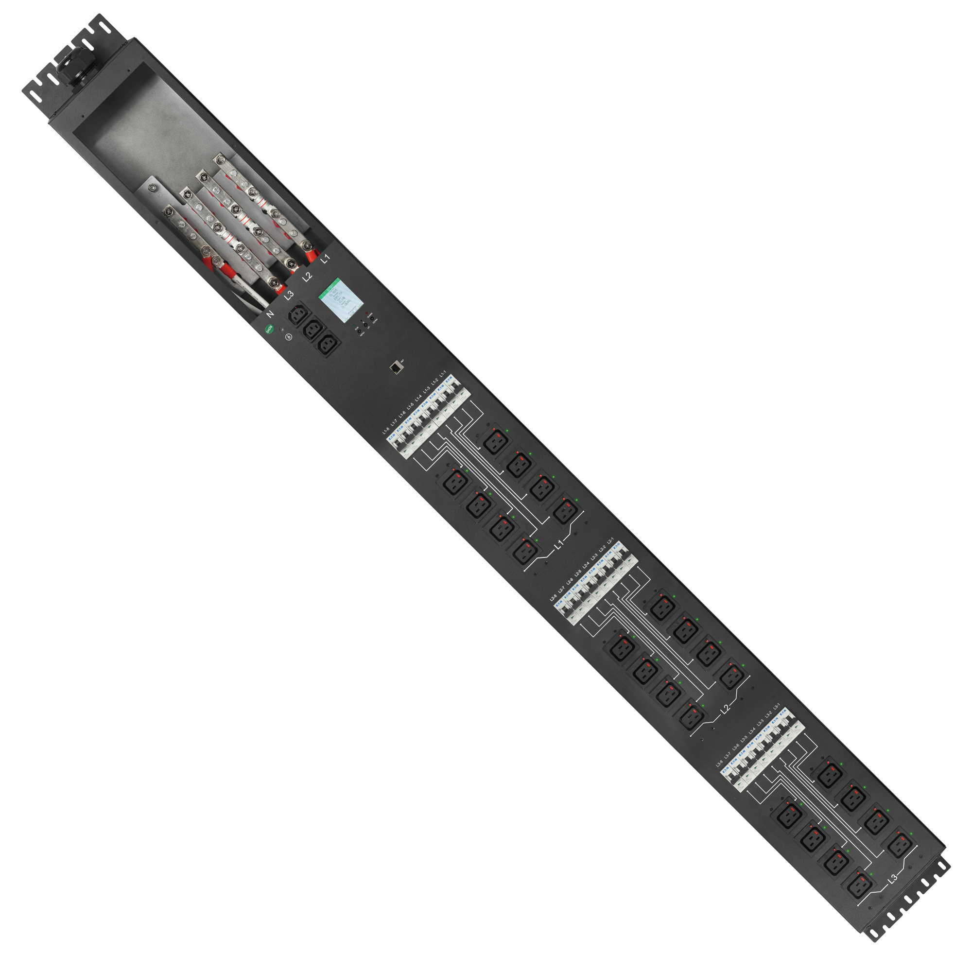 Lock metered pdu 3 phase  24way C19 socket 100KW 240V/415V 140A high power pdu rack IP Network Power distribution strip