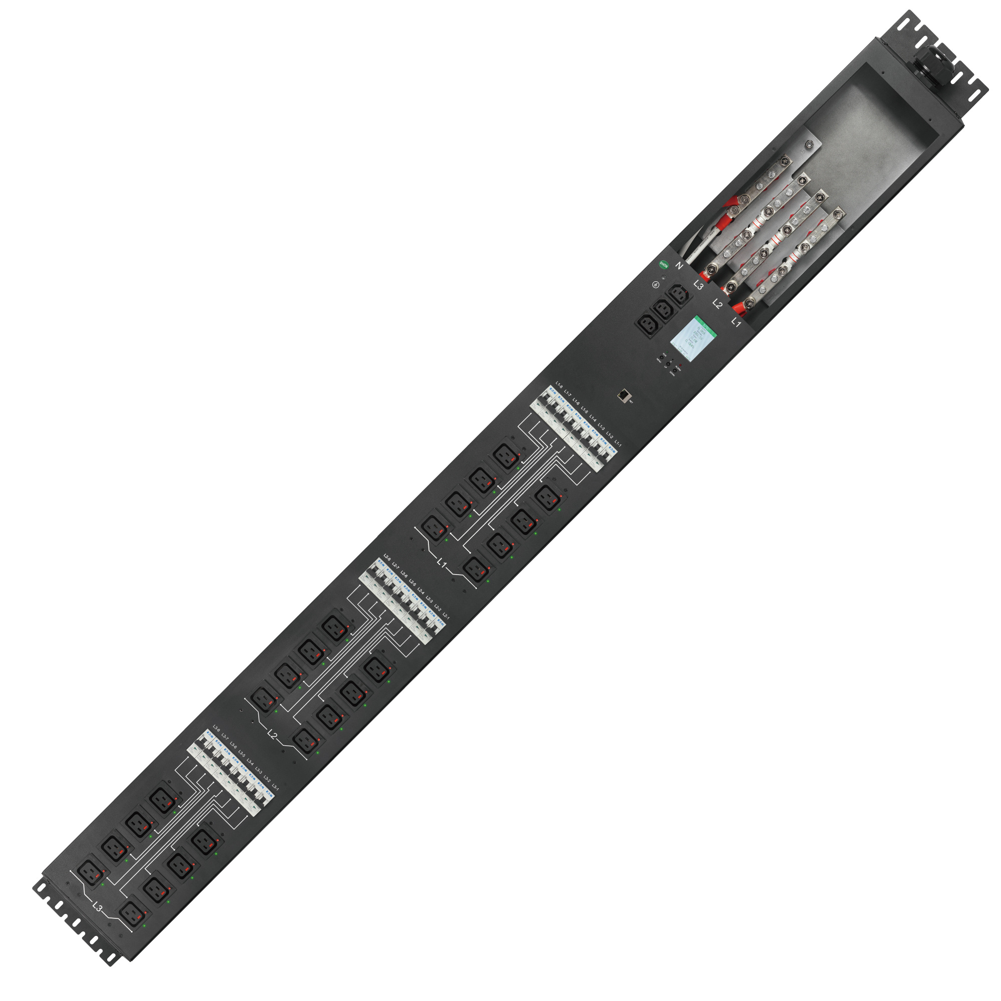 Lock metered pdu 3 phase  24way C19 socket 100KW 240V/415V 140A high power pdu rack IP Network Power distribution strip