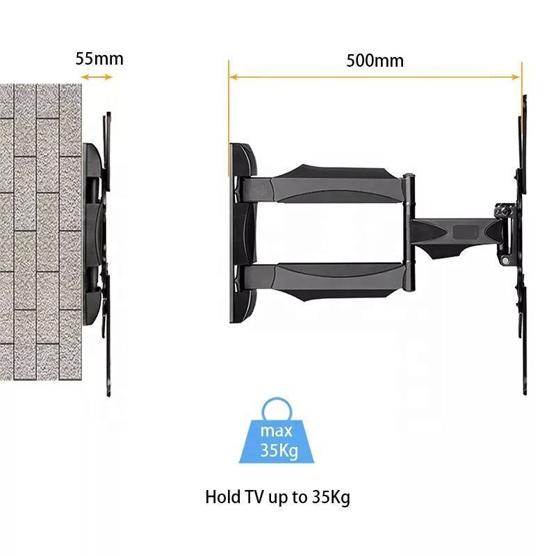 Wholesale Max VESA 180 Degrees Universal Swivel Folding Tilt TV Console Wall Mount Swivel TV Stand