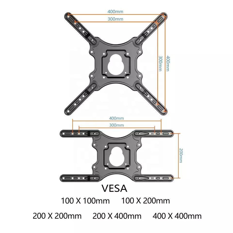 Wholesale Max VESA 180 Degrees Universal Swivel Folding Tilt TV Console Wall Mount Swivel TV Stand