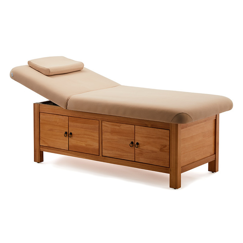 High quality salon furniture Solid luxury beauty  wood thai massage Table  facial bed spa With Face Hole