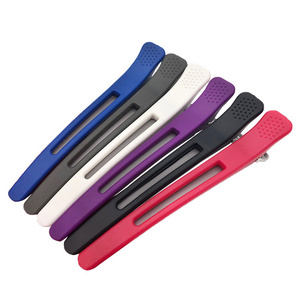 Professional Salon Cutting Styling Accessories Non-slip Dividing Duckbill Custom Logo No Crease Hair Clips