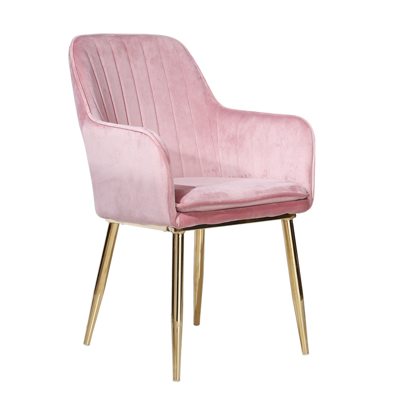 Pink Velvet Chair With Gold Legs Nordic Modern Dining Orange Contemporary Chairs Fabric Set Of 4 White Leather Black