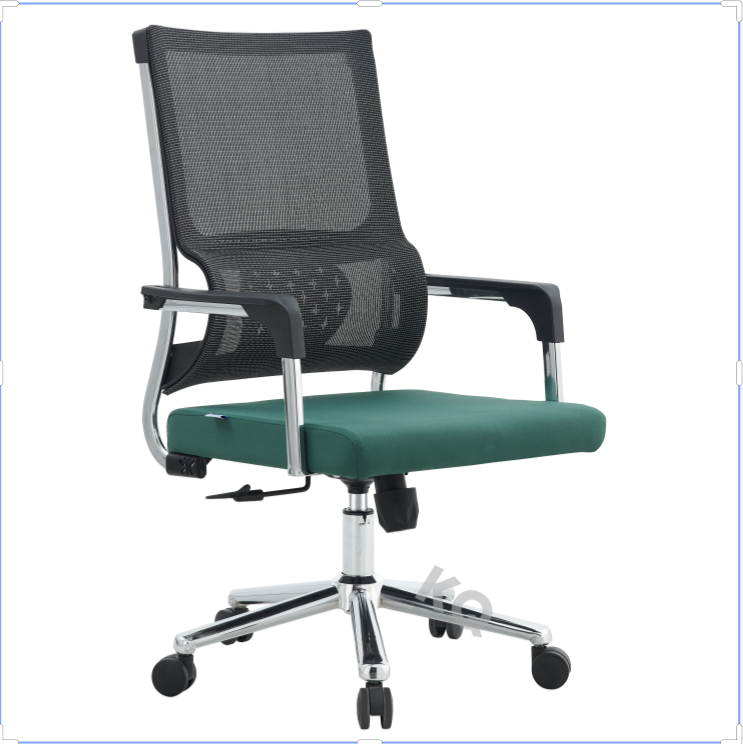 Upscale modern design U shape comfort adjustable office chair light luxury green velvet fabric swivel wheel office chair