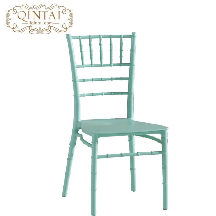 Wholesale cheap good quality PP chiavari chair tiffany bamboo chair plastic blue party rental chair for wedding