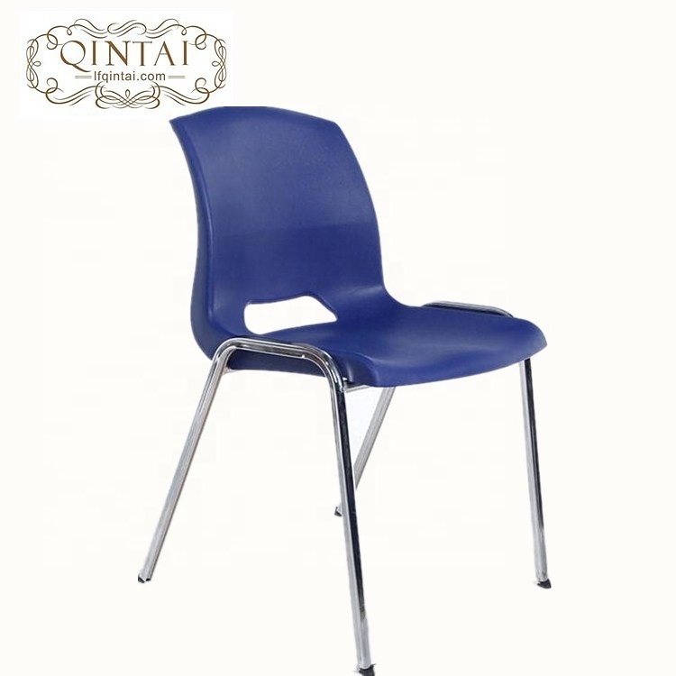 Wholesale cheap good quality PP chair  furniture yellow plastic chair with steel legs