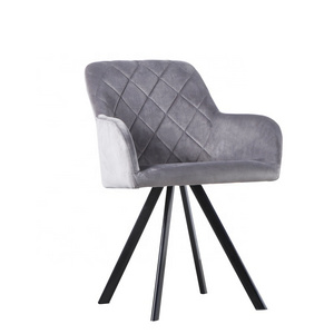 Wholesale Modern luxury Best Selling Stellate Legs Armrest Velvet Chair For Dining Room