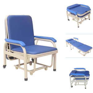 Hospital Convertible Reclining Attendant Chair Foldable Patient Family Accompany Escort Chair Folding Accompany Chair Bed