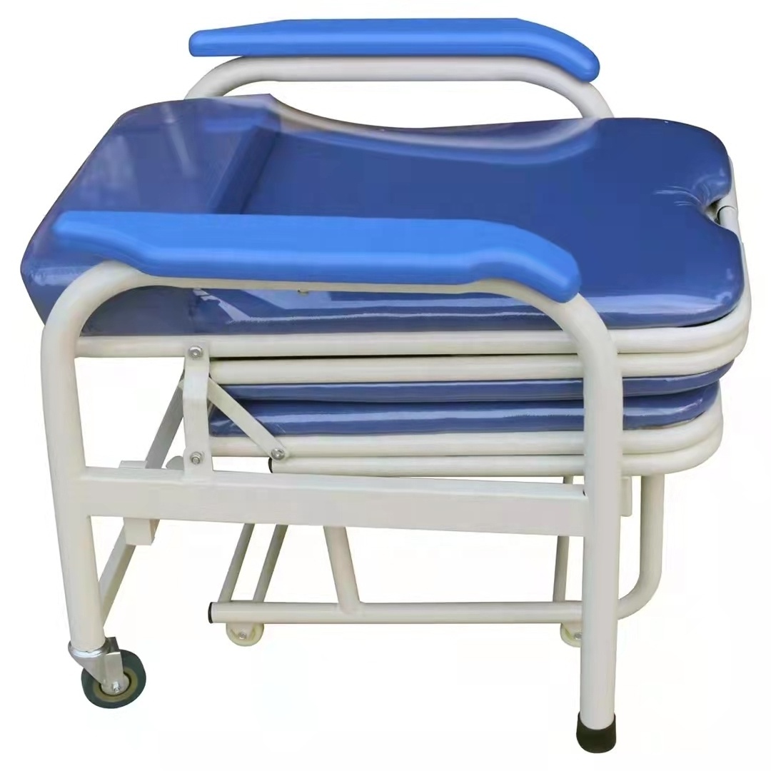 Hospital Convertible Reclining Attendant Chair Foldable Patient Family Accompany Escort Chair Folding Accompany Chair Bed