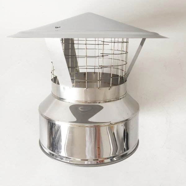 Stainless steel chimney cap round rain cap with bird guard 6 inch 150 mm